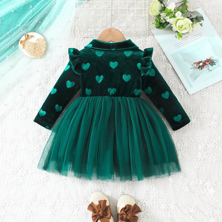 green velvet infant dress Baby Girls Mommy And Me Long Sleeve Velour Fit And Flare - Baby Girl Velvet Dress is made of high quality fabric Hotiary Infant Baby Girl Velvet