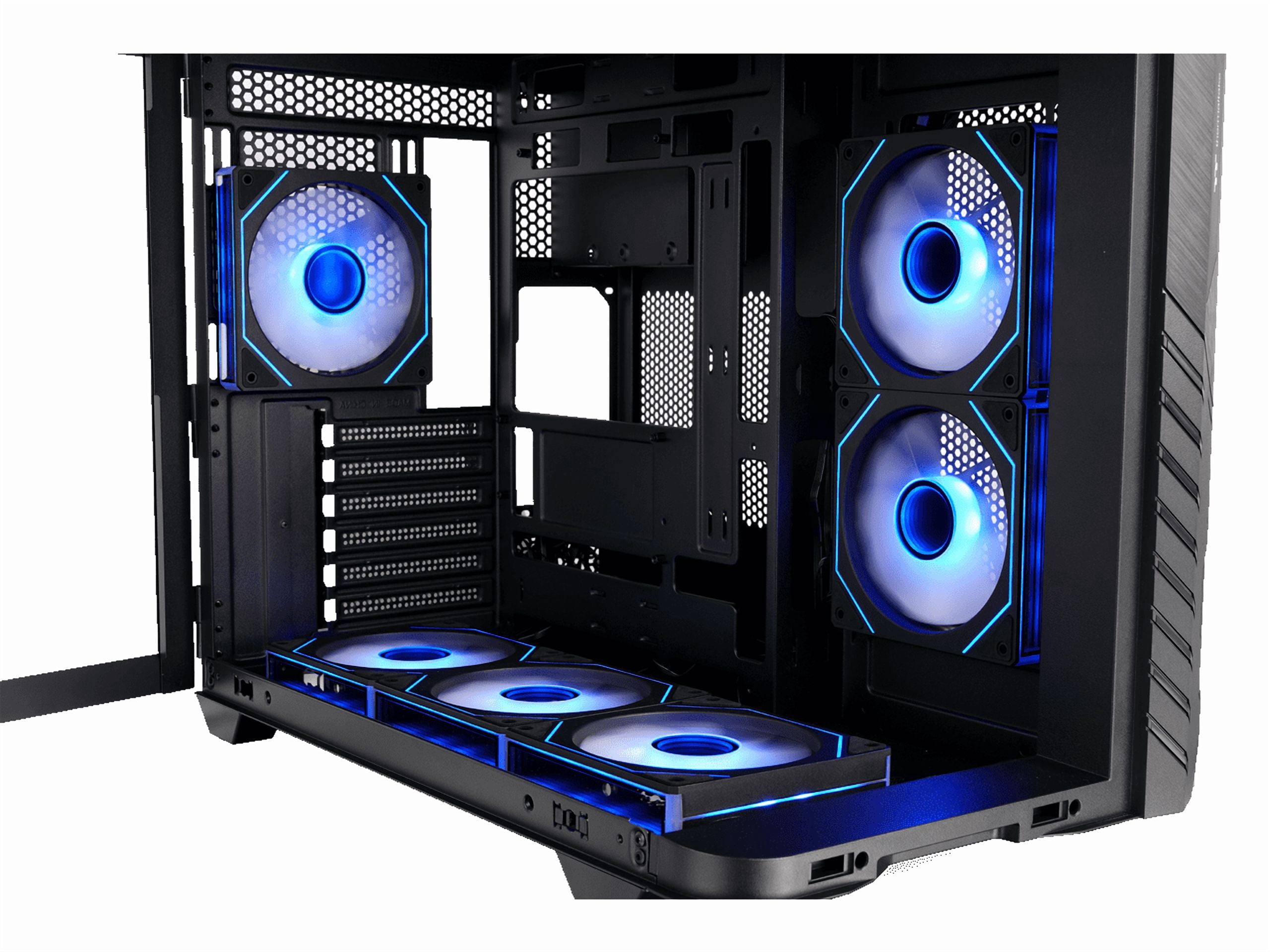Thermaltake Vision 330 CR ARGB; Mid Tower; Curved Hinged TG panel; 6x120mm Infinity ARGB PWM Fans Included; 360mm Radiator Support; 420mm GPU Clearance; Hidden Connector Support; 250mm PSU; Black