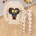 thumbnail image 2 of NOLDARES Little Boy Space Pajama Set Cotton Dinosaur Sleepwear Long Sleeve Pjs,Beige,4-5 Y, 2 of 4
