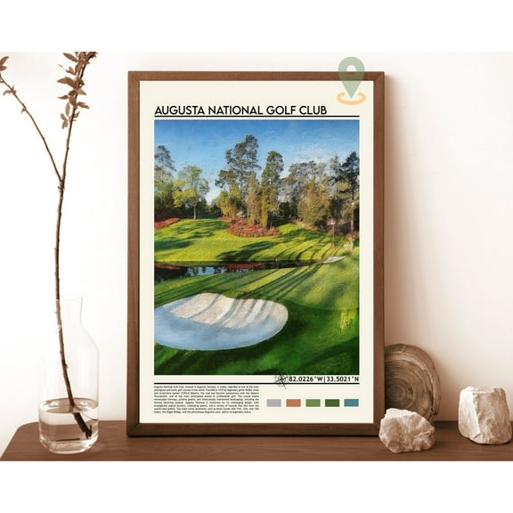 Augusta National Golf Print, Augusta National Golf Poster, Augusta National Golf Wall Art, Augusta National Golf Travel, Georgia Poster Wall Art, Modern Wall Decor, 8x12 UNFRAMED