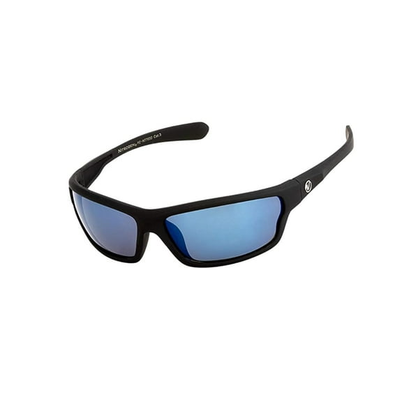 Nitrogen Sunglasses Polarized Black Matte Blue Mirror