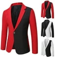 thumbnail image 1 of UVEASISHA Mens Formal Suits for Wedding Colorblock Fashion Blazer Suit Jacket Fall Lightweight Slim Fit Dinner Party Prom Jackets with Pockets 50% Percent off Deals Today,White,3XL, 1 of 9