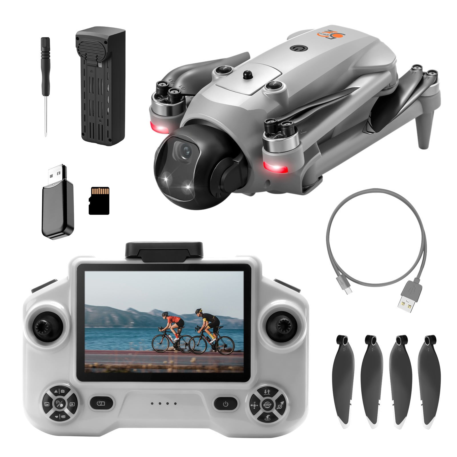 Drone with Camera for Beginners, GPS Quadcopter with 5.9” Screen Remote Control, 20 Min Flight & Long Range, Adjustable Camera & Auto Return