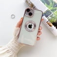 thumbnail image 1 of Funda de teléfono con agujero de logotipo chapado en oro de lujo para iPhone 14 13 12 Pro Max 11 XS 7 8 Plus, protección de cámara con logotipo transparente de silicona suave Tan Jianjun unisex, 1 of 2