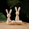 thumbnail image 4 of 12 figuras de conejo de madera en blanco, conejo de Pascua de madera, conejo de Pascua de madera para pintar, muñecos de madera sin terminar, 4 of 8