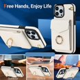 thumbnail image 3 of for iPhone 13 Pro Max Case Wallet, Card Holder Kickstand Mental Ring Leather for iPhone 13 Pro Max Case, Card Slot iPhone 13 Pro Max Case for Girls Women + 1* Sling Lanyard -White, 3 of 16