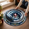 thumbnail image 5 of Christmas Rugs, 3D Rugs Optical Illusion Christmas,Soft Non-Slip Washable, Round Floor Carpet For Porch Holiday Entryway Living Room Deco, 5 of 6