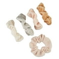 thumbnail image 4 of (5 pack) Scunci No Damage All Hair Mixed Texture Scrunchies, Peach Tones, 5-Pieces, 4 of 6