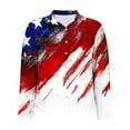 thumbnail image 4 of Qulqfy Womens Shirts Long Sleeve Red Linen Patriotic Button Down Shirts Work with Collar Summer Tops for Women L, 4 of 4