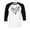 White/Black, variant on Halloween Heart Three-Quarter Raglan Sleeve Baseball Shirt Unisex 2X-Large White/Black