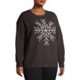 thumbnail image 5 of Heart N' Crush Women's Plus Size Snowflake Stitch Pullover Sweater, 5 of 6