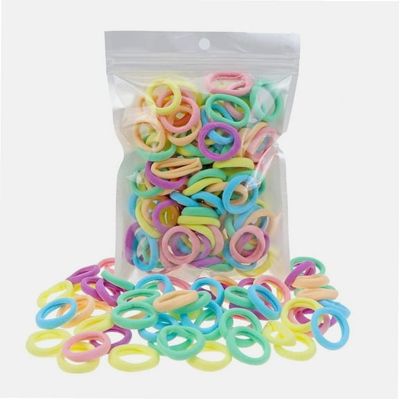 100 Pack Pastel Colorful Nylon Elastics Hair Tie Girls' Ponytail Holder Accessories