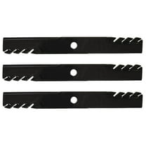 (3) Toothed Commercial Mulch Blades Fits John Deere Z-Trak Zero Turn Mowers 54" Deck