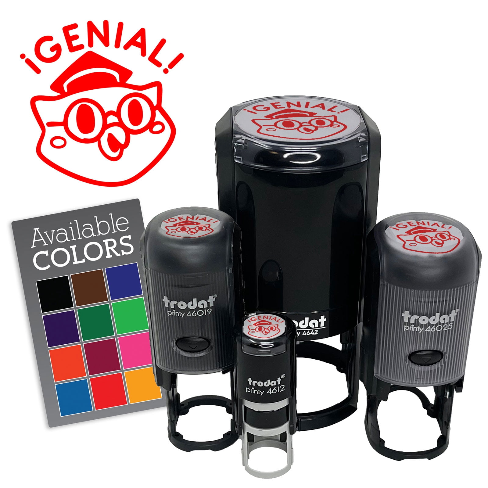 Happy Taco Self-Inking Rubber Stamp - 1/2 Inch Mini Craft Stamper, Black Ink