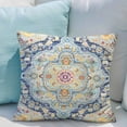thumbnail image 6 of Boho Throw Pillow Covers 16x16 inch Set of 2 Burnt Blue Yellow Terracotta Rust Colored Throw Pillows Boho Home Decor for Bedroom Living Room Couch & Sofa (No Inserts), 6 of 6