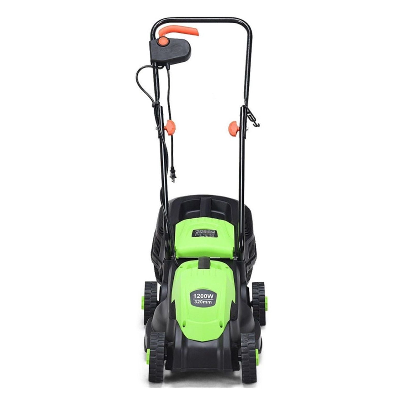 13-Inch Electric Lawn Mower, 8 Gal Grass Collection, 3 Height Settings, Lightweight 15.5 LBS Push Mower for Small Gardens - Green