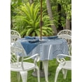 thumbnail image 3 of Outdoor Tablecloth with Umbrella Hole for Patio/Picnic/Party/Camping, Ombre Waterproof Table Cloth Round Cover Washable, Farmhouse Stripes Modern Abstract Art (Dia 60"), 3 of 8