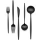 thumbnail image 1 of Juego de cubiertos EWFEN de acero inoxidable negro de 30 piezas, 1 of 6