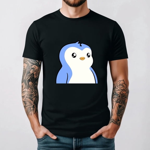 Pudgy Penguins Logo Cute Fun Classic Crypto NFT Internet Culture Unisex T-Shirt, for men & women, up to size 5XL.