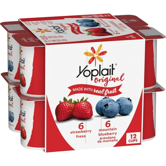 Yoplait Original Low Fat Yogurt Variety Pack, 12 Yogurt Cups, 72 oz