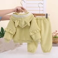 thumbnail image 3 of AKOEE Girls Clothes Sets 2 Piece Ruffled Lace Trim Long Sleeve Zip Hoodie Jacket and Jogger Pants Tracksuits (1-2 Years, Green), 3 of 8