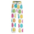 thumbnail image 5 of FrzhBrz Easter Pajama Pants Baggy Wide Leg Pj Bottoms Cute Egg Graphic Stretch Pj Pants Drawstring Easter Long Pajama Pants for Women, 5 of 6