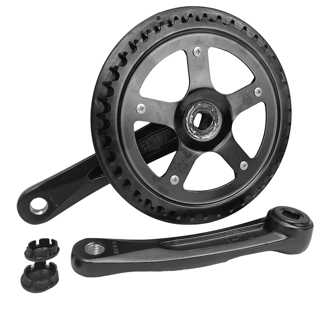 Pédalier de Vélo Pliant 52T 170Mm Ensemble de Manivelle de Vélo Plaque Dentaire Vitesse Unique Accessoires de Pignon Diamant