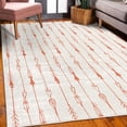 thumbnail image 3 of Arrow Decorative Rug, Hand Drawn Repetitive Sticks Pattern Vintage Tribal Illustration Art Print, Quality Carpet for Bedroom Dorm and Living Room, 6 Sizes, Salmon White, by Ambesonne, 3 of 4