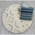 thumbnail image 2 of 6â€™ Round Cream Modern Geometric Area Rug, 2 of 8