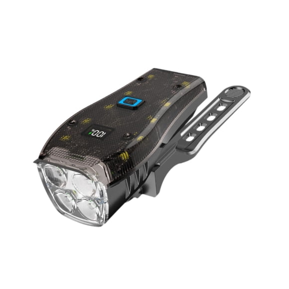Luz delantera para bicicleta, faro para bicicleta, para exteriores, ciclismo de montaña, impermeable, base giratoria, conducción nocturna con lámpara Negro