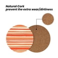 thumbnail image 4 of Multi-Shape Mdf Cork Coaster 4 Pieces Of Anti-Slip, Anti-Wear And Anti-Fouling 3.9in Easy To Clean And Stable Structure Orangered Stripe Hand-Drawn Sketch_3 Round Shape, 4 of 7
