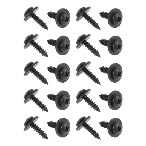 20 Pcs Car Fender Liner Splash Shield Bumper Cover Screw for Honda Accord 2006-2007 Metal Black