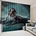 thumbnail image 4 of Cortina de poliéster a prueba de agua Ornamento de la tela Lavable Cortinas de ducha Lavable Decoraciones para el hogar para el baño Baño Sala de estar L 2 piezas Inevent HA010855-03, 4 of 7