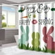 thumbnail image 1 of Cortina de Ducha de Pascua con Diseño Floral de Acuarela, Decoración de Baño de Primavera, Tela Lavable, 1 of 6