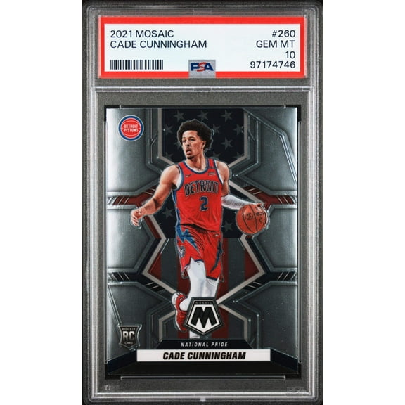 Graded 2021 Panini Mosaic Cade Cunningham #260 Rookie RC Basketball Card PSA 10 Gem Mint