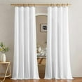 thumbnail image 3 of White Linen Curtains for Bedroom, Rod Pocket & Back Tab Thick Flax Window Treatments Privacy Assured with Light Filtering for Kids Room/Living Room, W55 x L84, 2 Pieces, 3 of 9