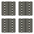 thumbnail image 1 of Geometric Coaster Set of 4, Aztec Tribal Folk Zigzags Chevron Traditional Bohemian, Square Hardboard Gloss Coasters, Standard Size, Charcoal Grey Black, by Ambesonne, 1 of 2