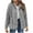 Gray, variant on Herrnalise Jackets For Women Fashion Solid Pocket Color Jacket Plush Long Sleeves Lapel Coat Shackets For Women 2024 fall White,XL
