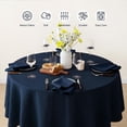 thumbnail image 6 of Round Linen Tablecloth 90'' DIA - 100% Pure European Flax Table Cloth - Navy, 6 of 6