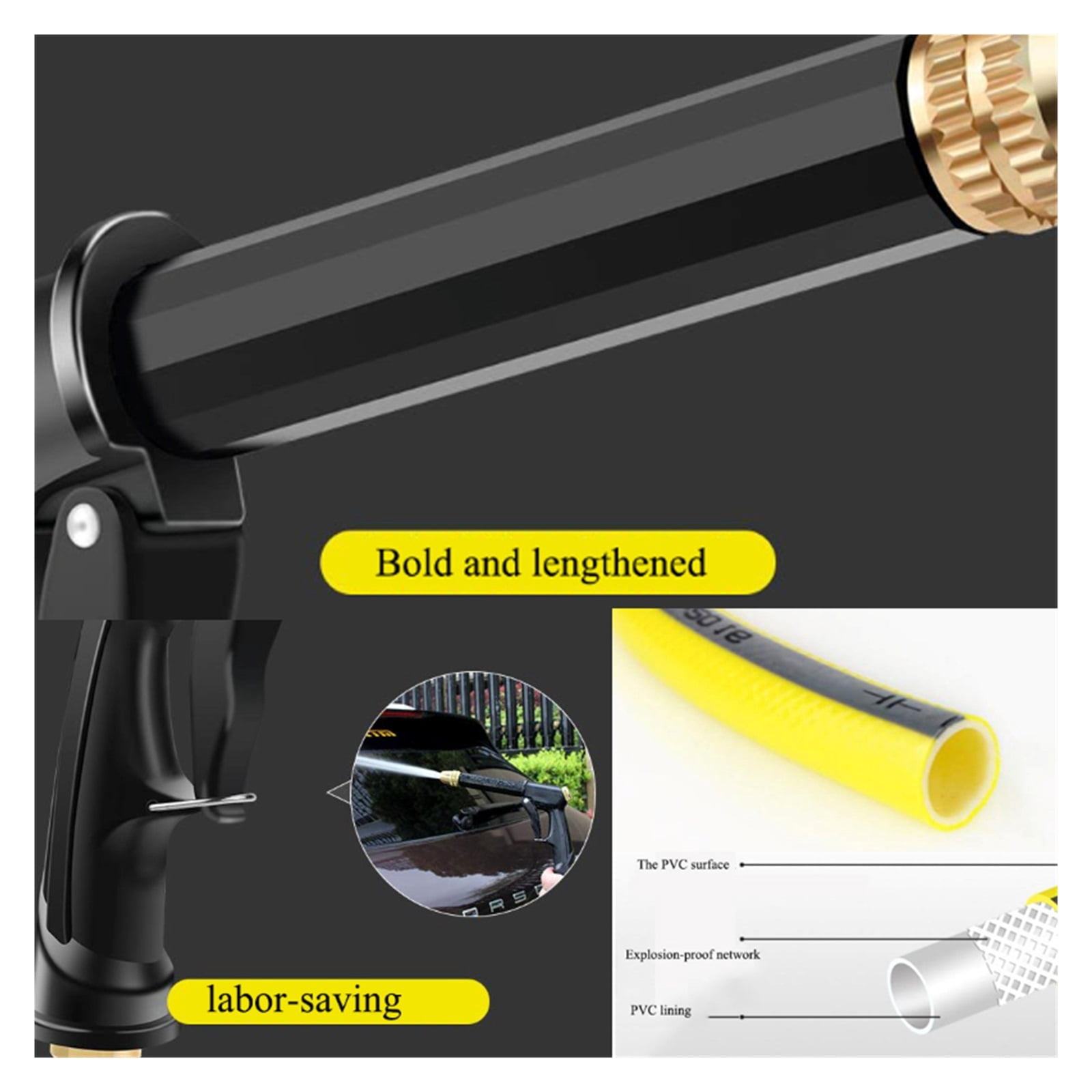 High Pressure Washer Water Gun Garden Watering Gun Hose Nozzle Spray Sprayer For Water Jet Foam Pot Car Power Cleaning Tool