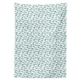 thumbnail image 3 of Ambesonne Turquoise and White Tablecloth Rectangular Table Cover, Sea Fish, 60"x90", Turquoise Teal and Ruby, 3 of 4