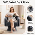 thumbnail image 4 of CRERIYO 360° Swivel Barrel Accent Chair Set of 1, Oversized Soft Teddy Velvet Armchair for Living Room and Bedroom, Gray, 4 of 13