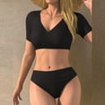 thumbnail image 2 of Fashion Forward Rashguard Set Printed Zip Front Top and Biker Shorts, Ideal for Sun-Safe Beach Sports, 2 of 8