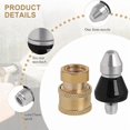 thumbnail image 3 of 2X Sewer Cleaning Tool High-Pressure Nozzle, 1/4inch 1 Front 6 Rear Sewer Jetter Nozzle and Pressure Washer Adapter,2 x Sewer Cleaning Tool High-pressure Nozzle 2 x Pressure Washer Fittings, 3 of 8