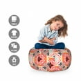 thumbnail image 2 of Mexican Storage Toy Bag Chair, Colorful Cheery Floral Inspired Folkloric Talavera Squares Repetition, Stuffed Animal Organizer Washable Bag, Small Size, Multicolor, by Ambesonne, 2 of 3