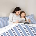 thumbnail image 4 of Manfei Classic Stripe Twin Comforter Sets,Modern Geometric Bedding Set, Light Blue White, Reversible 2pcs, 1 Comforter and 1 Pillowcase, 4 of 6