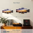 thumbnail image 3 of Elephant Stock California Desert Sunrays Wall Art - Horizontal Multi Panel Canvas - 5 Pieceliving Room Wall Decor - Photography Places Multi Panel - Orange And Blue Decor - 36" x 15", 3 of 4