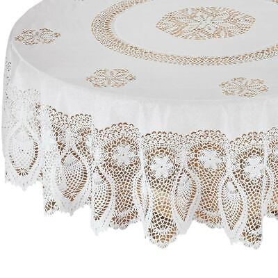 

Vinyl Lace Tablecloth - 70” Round White 70” Round