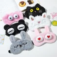 thumbnail image 3 of Sleeping Mask Sleeping Blindfold Soft Plush Eye Masks Cute Cat Eye Cover Plush Mask Eyepatch Nap Health Eye Cover Blue, 3 of 3
