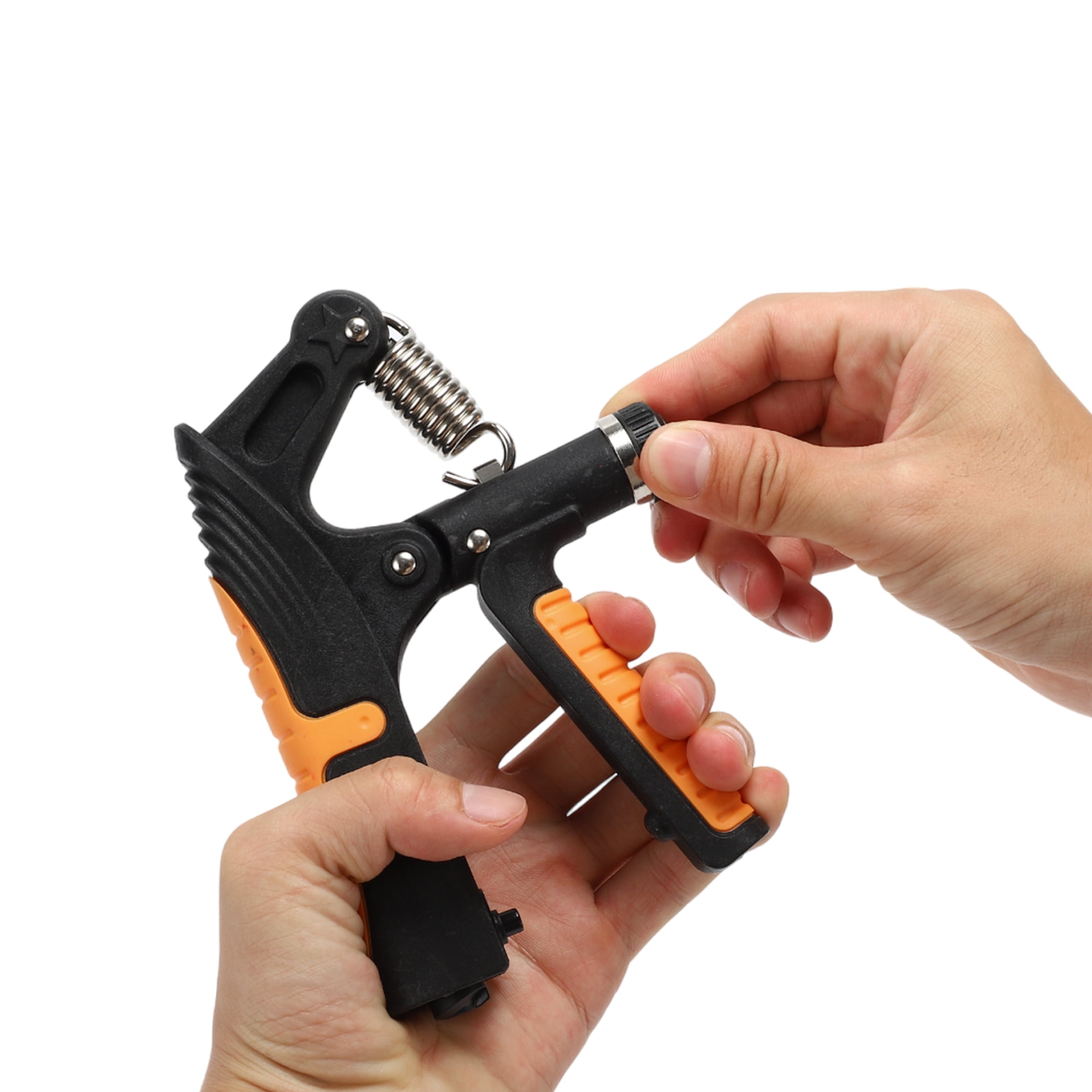Unique Bargains R Shape Hand Grip Strengthener Adjustable Strength for Fitness Orange